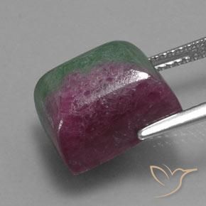 Rubino-Zoisite Multicolore naturale da 13.67 ct, Taglio a baguette, Opaco