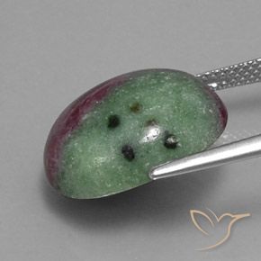Rubino-zoisite naturale multicolore da 15,00 ct, taglio ovale, opaco