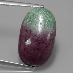 Rubino-zoisite naturale multicolore da 13,64 ct, taglio ovale, opaco