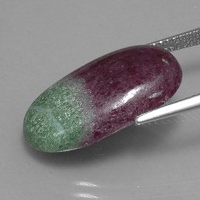 Rubino-zoisite naturale multicolore da 13,64 ct, taglio ovale, opaco