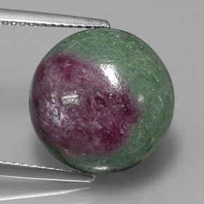 Rubino-Zoisite Multicolore naturale da 13.23 ct, Taglio rotondo, Opaco