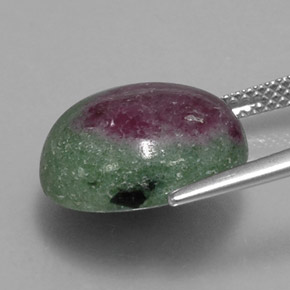 Rubino-Zoisite Multicolore naturale da 13.23 ct, Taglio rotondo, Opaco