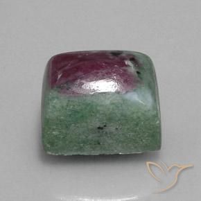 Rubino-Zoisite Multicolore naturale da 15.55 ct, Taglio a baguette, Opaco
