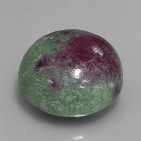 Rubino-zoisite naturale multicolore da 12,41 ct, taglio rotondo, opaco