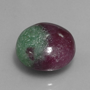 Rubino-zoisite naturale multicolore da 12,48 ct, taglio rotondo, opaco