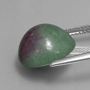 Rubino-zoisite naturale multicolore da 10,33 ct, taglio rotondo, opaco