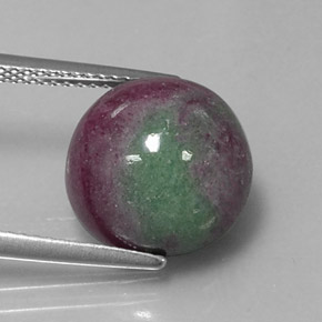 Rubino-Zoisite Multicolore naturale da 11.04 ct, Taglio rotondo, Opaco
