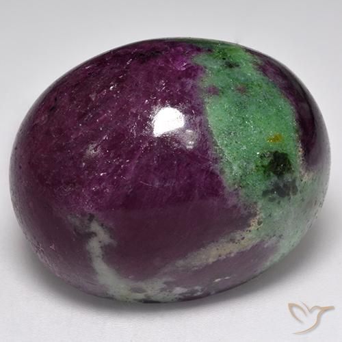 97.01ct Naturale Multicolore Rubino-Zoisite, Ovale, Opaco