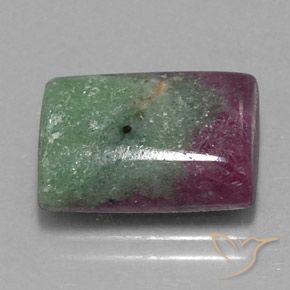 Rubino-Zoisite Multicolore naturale da 11.43 ct, Taglio a baguette, Opaco