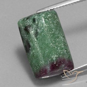 13.09ct Naturale Multicolore Rubino-Zoisite, Taglio a baguette, Opaco