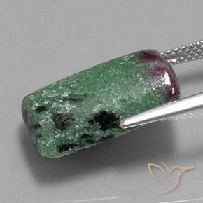 Rubino-Zoisite Multicolore naturale da 13.09 ct, Taglio a baguette, Opaco