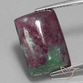 13.01ct Naturale Multicolore Rubino-Zoisite, Taglio a baguette, Opaco