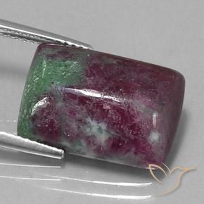 Rubino-Zoisite Multicolore naturale da 13.01 ct, Taglio a baguette, Opaco