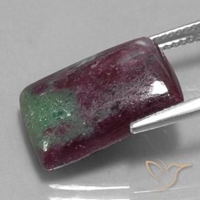 Rubino-Zoisite Multicolore naturale da 13.01 ct, Taglio a baguette, Opaco