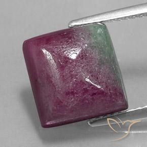 8.93ct Naturale Multicolore Rubino-Zoisite, Quadrato, Opaco