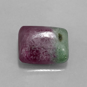 Rubino-zoisite naturale multicolore da 5,41 ct, quadrato, opaco