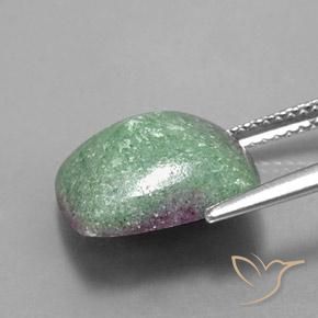 Rubino-Zoisite Multicolore naturale da 7.76 ct, Taglio a baguette, Opaco