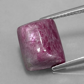 Rubino-zoisite naturale multicolore da 8,80 ct, baguette, opaco