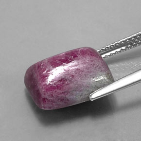 Rubino-zoisite naturale multicolore da 8,80 ct, baguette, opaco
