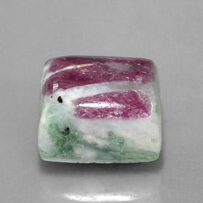 Rubino-zoisite naturale multicolore da 11,84 ct, baguette, opaco