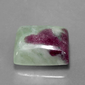 Rubino-zoisite naturale multicolore da 9,96 ct, baguette, opaco