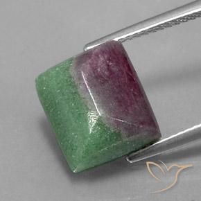 Rubino-Zoisite Multicolore naturale da 8.29 ct, Taglio a baguette, Opaco