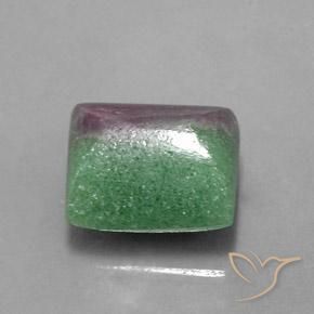 Rubino-Zoisite Multicolore naturale da 8.29 ct, Taglio a baguette, Opaco
