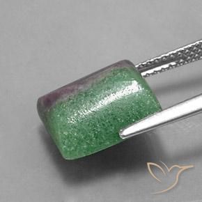 Rubino-Zoisite Multicolore naturale da 8.29 ct, Taglio a baguette, Opaco