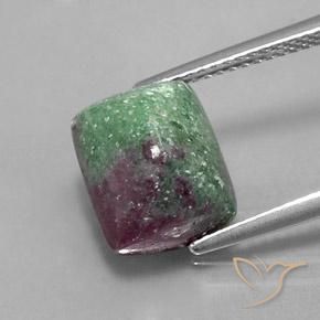 8.27ct Naturale Multicolore Rubino-Zoisite, Taglio a baguette, Opaco