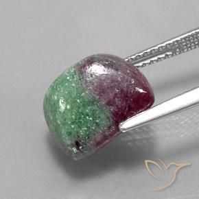 Rubino-Zoisite Multicolore naturale da 8.27 ct, Taglio a baguette, Opaco