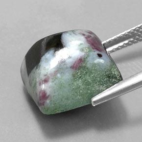 Rubino-zoisite naturale multicolore da 14,96 ct, quadrato, opaco