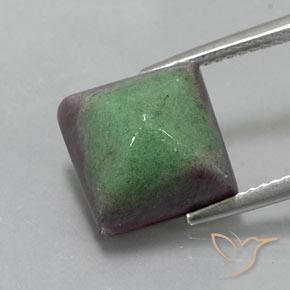 10.92ct Naturale Multicolore Rubino-Zoisite, Quadrato, Opaco