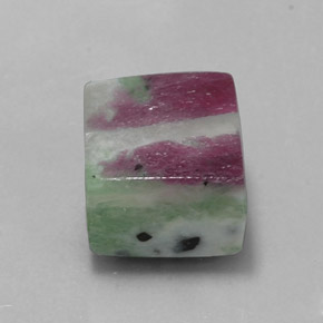 Rubino-zoisite naturale multicolore da 11,56 ct, quadrato, opaco