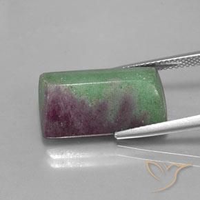 16.75ct Naturale Multicolore Rubino-Zoisite, Taglio a baguette, Opaco
