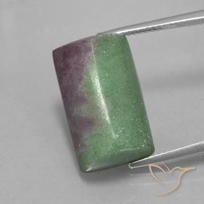 Rubino-Zoisite Multicolore naturale da 16.75 ct, Taglio a baguette, Opaco