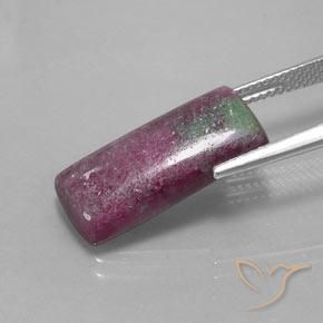 Rubino-Zoisite Multicolore naturale da 10.58 ct, Taglio a baguette, Opaco