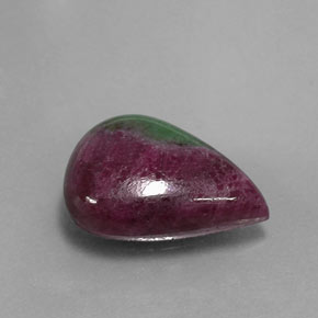 Rubino-zoisite naturale multicolore da 10,24 ct, taglio a pera, opaco
