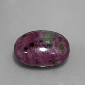 Rubino-zoisite naturale multicolore da 13,33 ct, taglio ovale, opaco