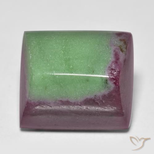Rubino-Zoisite Multicolore naturale da 15.67 ct, Taglio a baguette, Opaco
