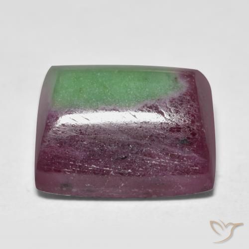 Rubino-Zoisite Multicolore naturale da 15.67 ct, Taglio a baguette, Opaco