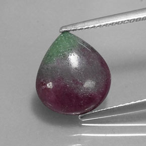 Rubino-Zoisite Multicolore naturale da 5.21 ct, Forma a pera, Opaco