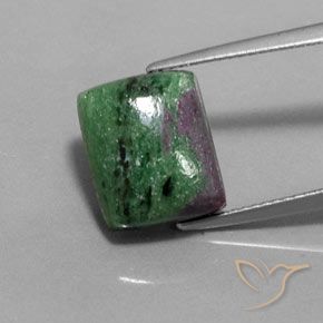 10.12ct Naturale Multicolore Rubino-Zoisite, Taglio a baguette, Opaco