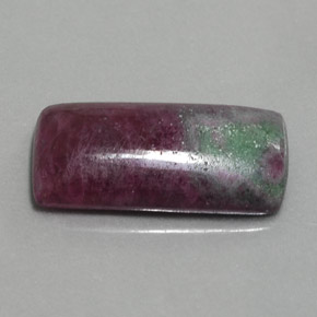 Rubino-zoisite naturale multicolore da 14,27 ct, baguette, opaco