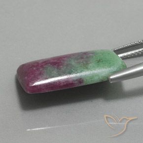 Rubino-Zoisite Multicolore naturale da 18.00 ct, Taglio a baguette, Opaco