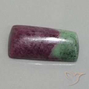 Rubino-Zoisite Multicolore naturale da 19.85 ct, Taglio a baguette, Opaco