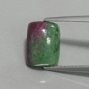 Rubino-Zoisite Multicolore naturale da 4.96 ct, Taglio a baguette, Opaco