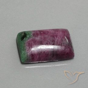 Rubino-Zoisite Multicolore naturale da 18.36 ct, Taglio a baguette, Opaco