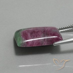 Rubino-Zoisite Multicolore naturale da 18.36 ct, Taglio a baguette, Opaco