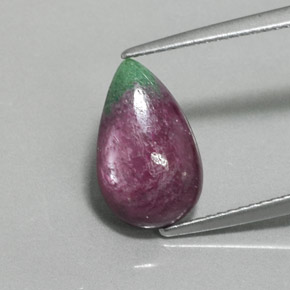 Rubino-Zoisite Multicolore naturale da 4.83 ct, Forma a pera, Opaco