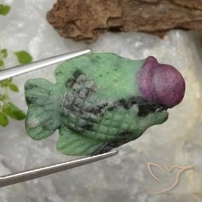 Rubino-zoisite naturale multicolore da 19,94 ct, forma fantasia, opaco